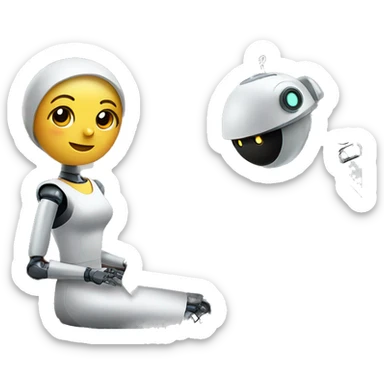 robot waitress in a restaurant monitoring safety sticker