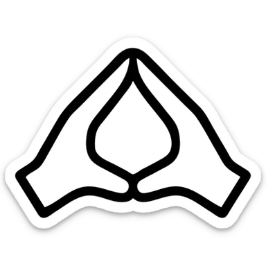 hands in Merkel-Raute gesture, diamond shape formed by fingers, minimalistic and clear icon style sticker