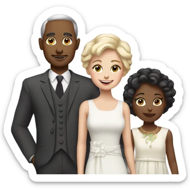White Family with 3 kids dressed fancy  sticker