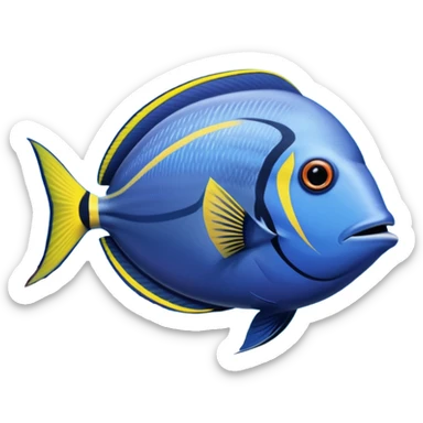 Still life, ocean view of vibrant realistic colors Surgeonfish, hyperrealism  sticker