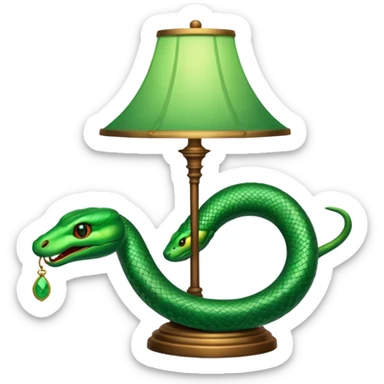 uma lamparina com uma cobra em volta  sticker