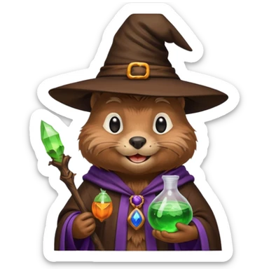 beaver in role witch sticker