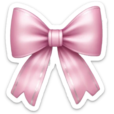 Pretty pink bow with silver accents sticker