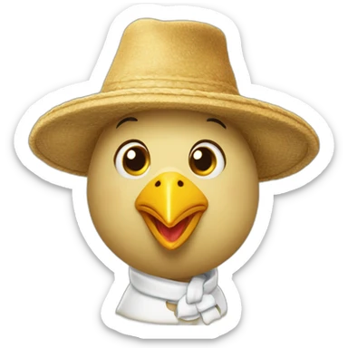 GALLINA " TURULECA " con gorro de cocinera sticker
