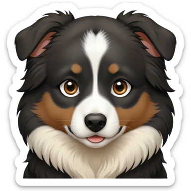 Black Australian Shepard with just a white stripe on her face  sticker