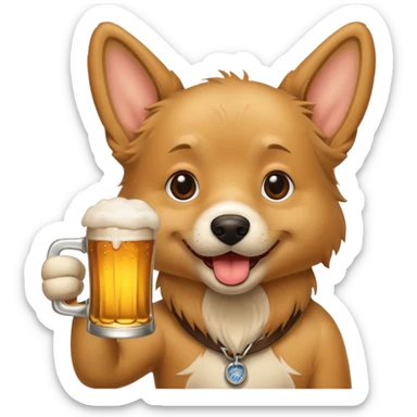 Ein Hund der talahon ist und Bier trinkt sticker