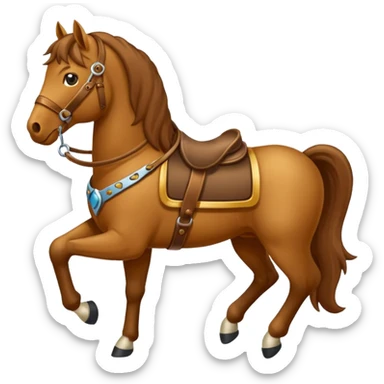 caballo entero con Riendas con bucles sticker