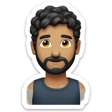 guy with nose above average with black hair and beard sticker