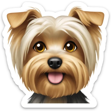 White Yorkie dog with floppy ears sticker
