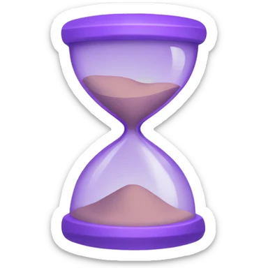 hourglass with light purple sand  sticker