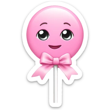 baby pink lollipop with bow sticker