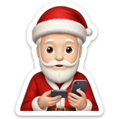 Papa noel robando un iphone sticker