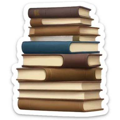 neutral stack of books sticker