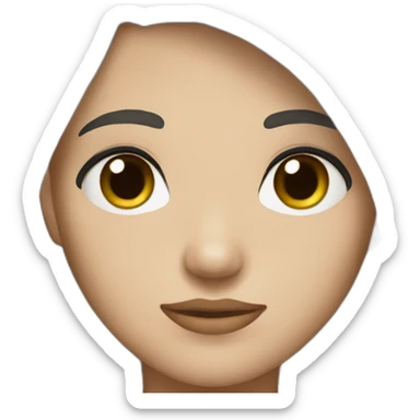 A girl with brown eyes and brider, very short straight hair and black, emo style, skin color white. sticker