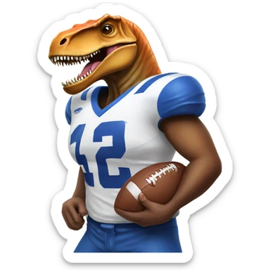 t rex wearing a football shirt sticker