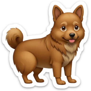 A dog doing a disgusting poo sticker