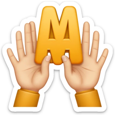 Les doigts des deux mains qui forme la lettre W sticker