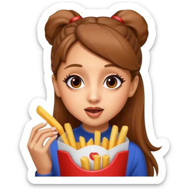 ariana grande munching fries sticker