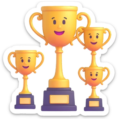 3 trophy emoji holding a trophy sticker