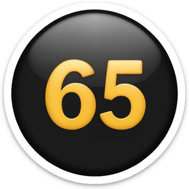 round emoji with number 5.7 in center digits and decimal point no other elements sticker