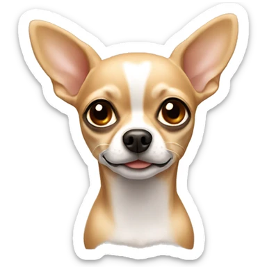 tan chihuahua with brown eyes  sticker