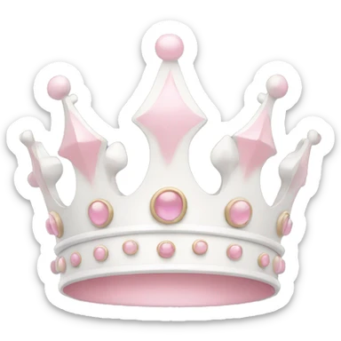 White and pastel pink crown sticker