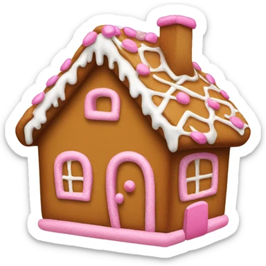 Gingerbread house with a pink bow  sticker