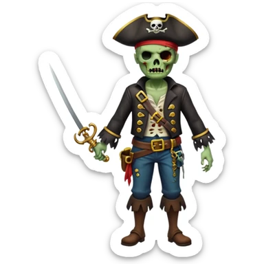 Pirate Zombie full body sticker