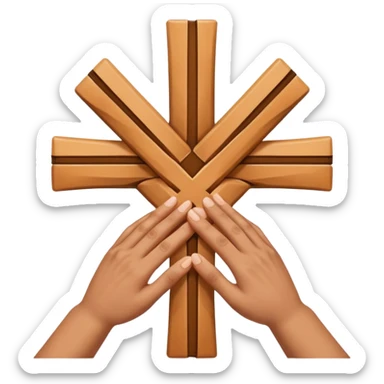 left hand on the bottom and right hand on top doing cross sticker