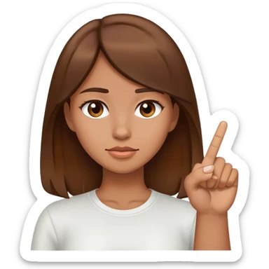 tan girl with brown hair doing middle finger  sticker