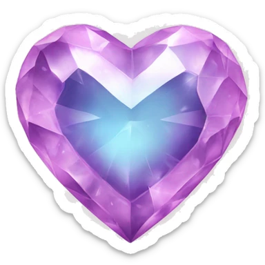 Crystal heart sticker