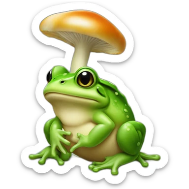 Grenouille avec un champignon sur la tête sticker