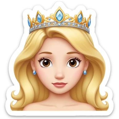 Disney princess face with tiara sticker