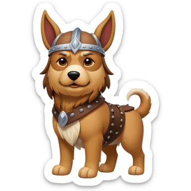 Viking dog in full height sticker