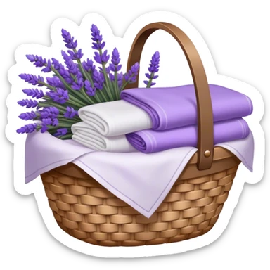 Basket of linens and lavender  sticker