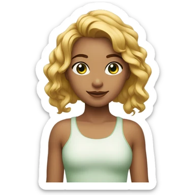 menina, pele clara e olhos verde, cabelo ondulado medio e ruivo sticker