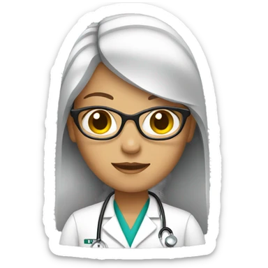 Female doctor with a computer sticker