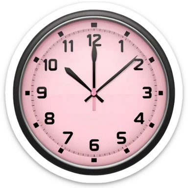 Soft pastel pink trading clock icon, minimal and clean design sticker