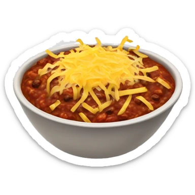 Bowl of chili with shredded cheese on top  sticker