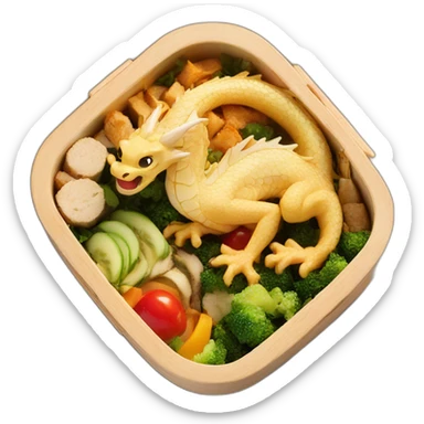 dragon wood bento box sticker