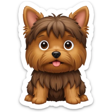 Yorkie dog with poop sticker