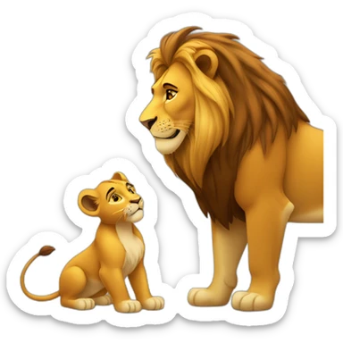 Le roi lion qui fait un bisou à nala sticker