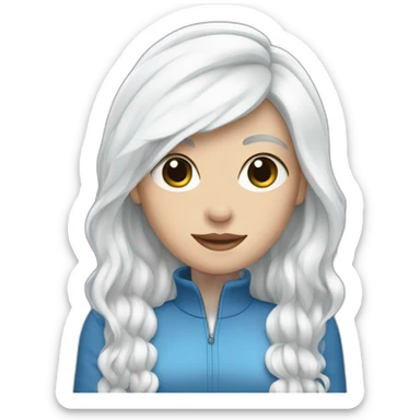 blue-white colored haired lesbian white girl sticker