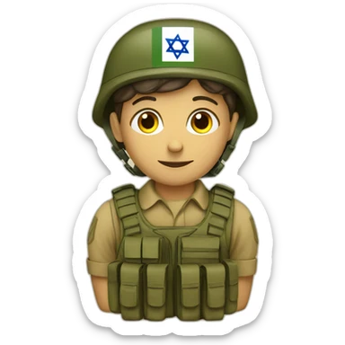 Israeli soldier with a his country's flag sticker