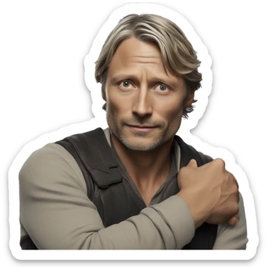 mads mikkelsen hugs me sticker