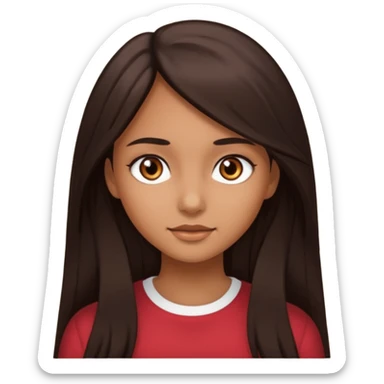 Tengo el cabello largo soy morena Tengo los ojos café oscuro y soy chica  sticker