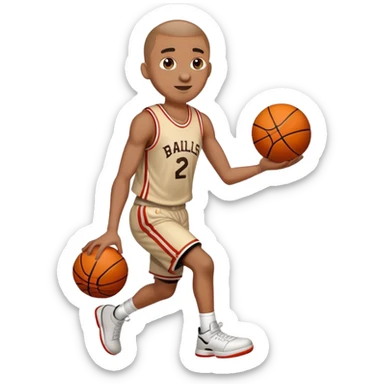 Basketball man ballin around sticker