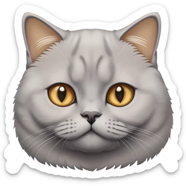 Silver golden British shorthair cat with thick dense coat sticker