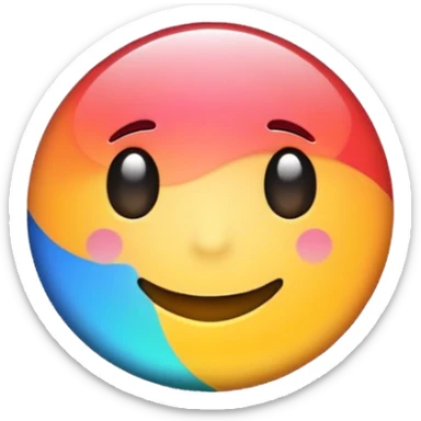 a colourful button not 3d or shading only 1 button no smiley face sticker