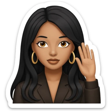 Moncia R&B singer with long hair sticker